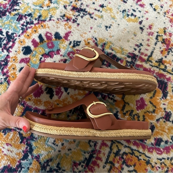 AEROSOLES Cina Faux Leather T-Strap Sandals in Clay Size 10 - Picture 7 of 9